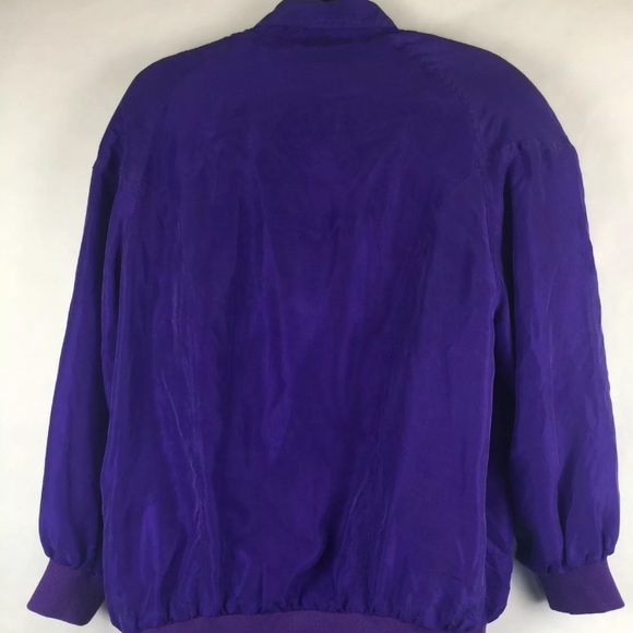 @ Bernardo Silk Bomber Jacket Purple Soft Small BA - Picture 4 of 4